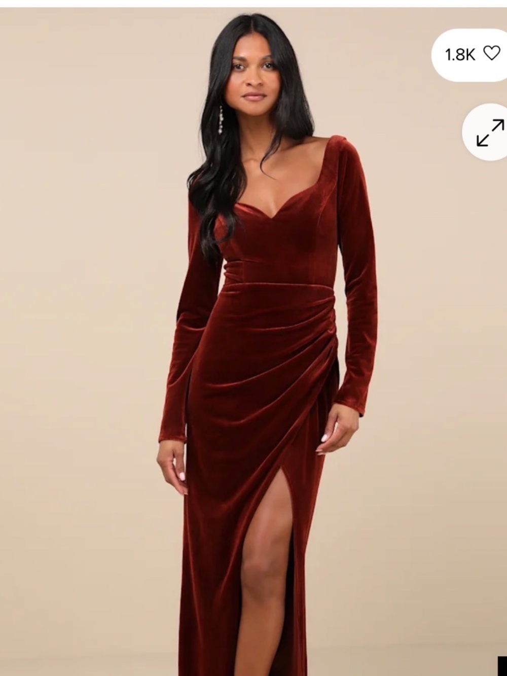 Rust Velvet Dress